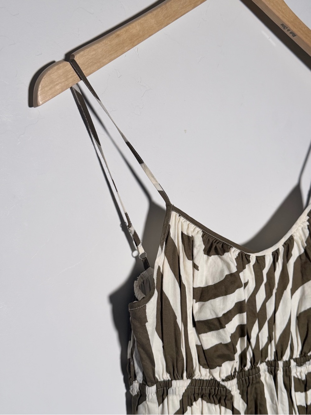 Rails Fatima Olive & Cream Zebra-Print Maxi Dress with Spaghetti Straps - Picture 7 of 14